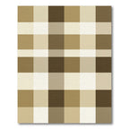 Warm Neutral Earthy Plaid Squares Rug