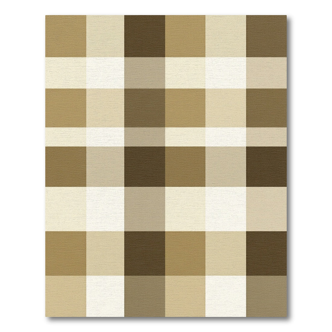 Warm Neutral Earthy Plaid Squares Rug