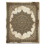 Ornate Coffee And Charcoal Floral Medallion Rug