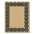 Bold Black Continuous Swirl Border Rug