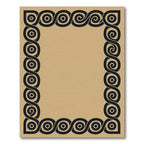 Bold Black Continuous Swirl Border Rug