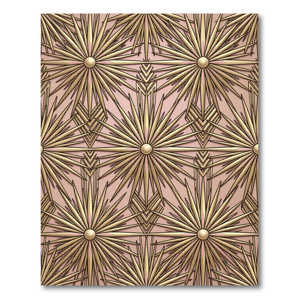 Golden Starburst Art Deco Blush Rug