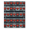 Red Heart Geometric Panel Rug