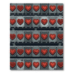 Red Heart Geometric Panel Rug
