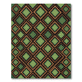 Elegant Olive Green Geometric Diamond Rug