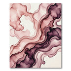 Ethereal Burgundy Fluid Abstract Swirls Rug