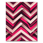Modern Magenta Chevron Geometric Art Rug