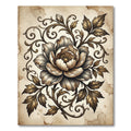 Antique Golden Floral Scroll Rug