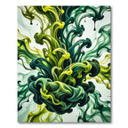 Vibrant Emerald Lime Abstract Swirl Rug
