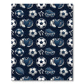 Navy Blue Soccer Sports Icon Rug