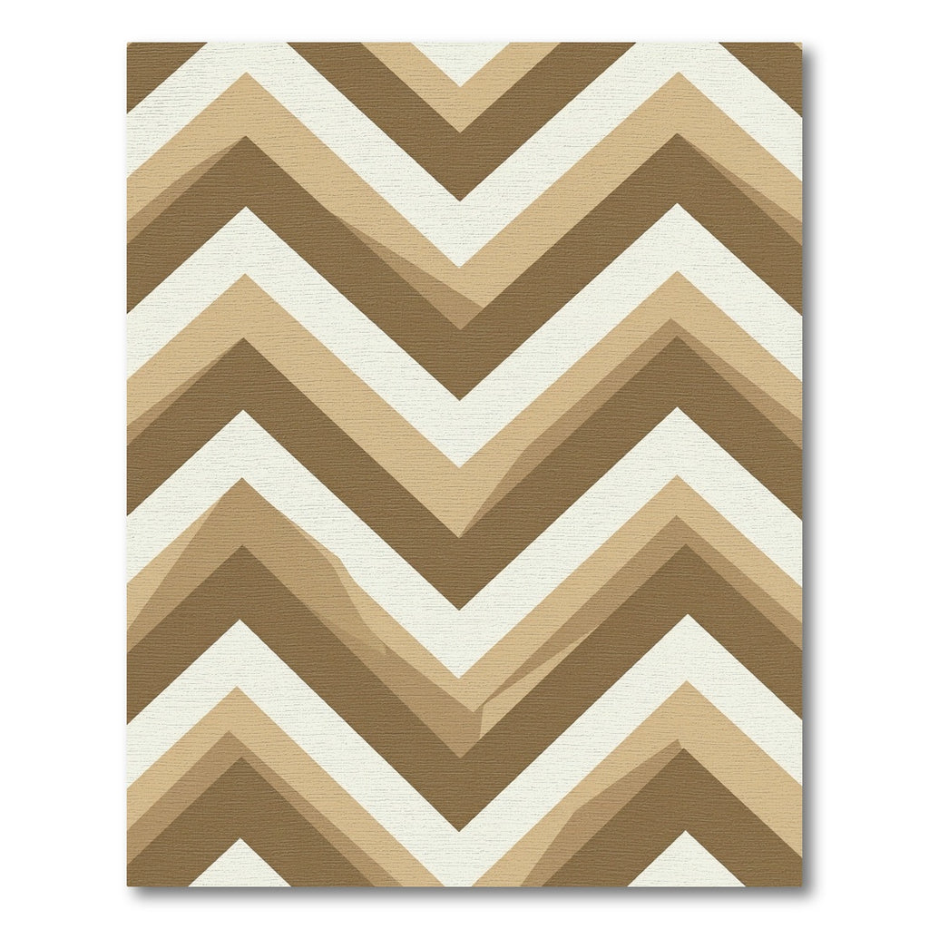 Modern Earthy Neutral Chevron Zigzag Rug