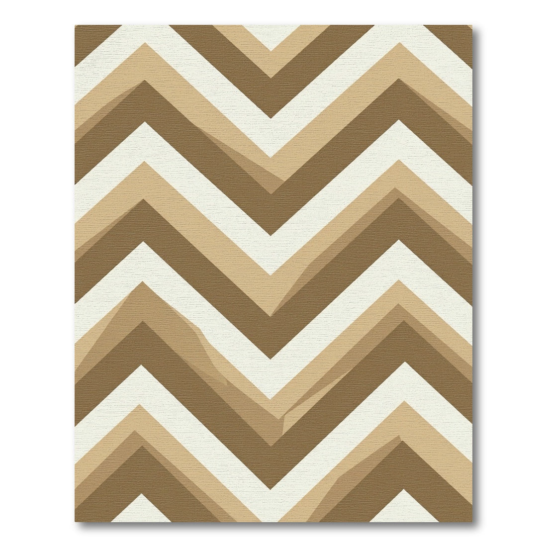 Modern Earthy Neutral Chevron Zigzag Rug