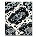 Monochromatic Feline Cloud Composition Rug