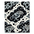 Monochromatic Feline Cloud Composition Rug