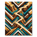 Abstract Canyon Terracotta Teal Geometric Rug