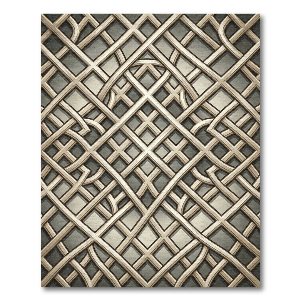 Intricate Lattice Geometric Net Rug
