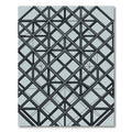 Industrial Steel Grey Geometric Lattice Rug