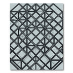 Industrial Steel Grey Geometric Lattice Rug