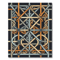 Gold Gray Intersecting Ornate Lattice Rug