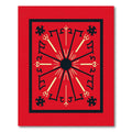 Crimson Sunburst Radial Medallion Rug