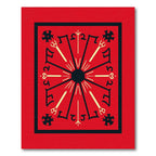 Crimson Sunburst Radial Medallion Rug