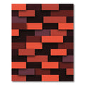 Crimson Offset Rectangles Stacked Rug