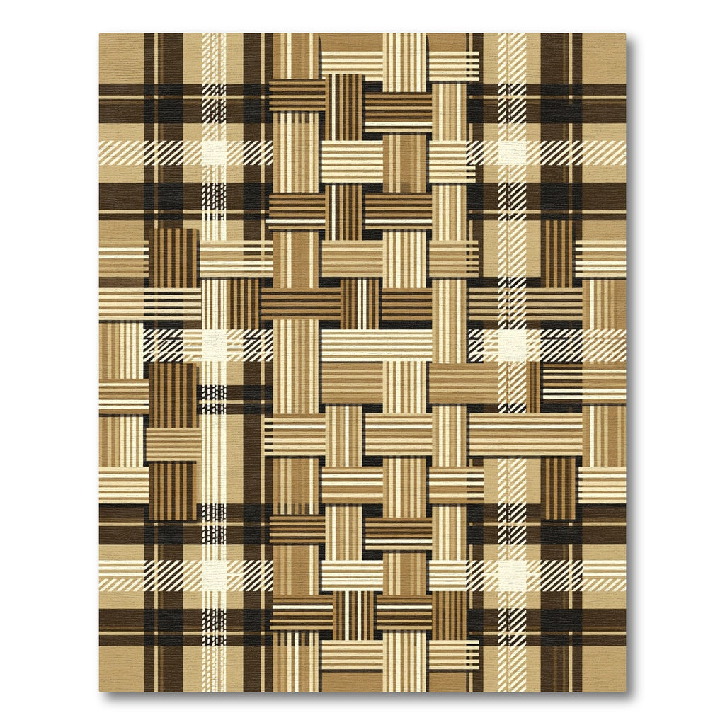 Earth Tone Tartan Woven Plaid Rug