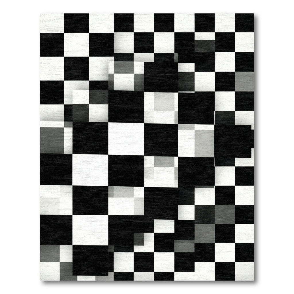 Monochromatic Illusionary Chessboard Squares Rug