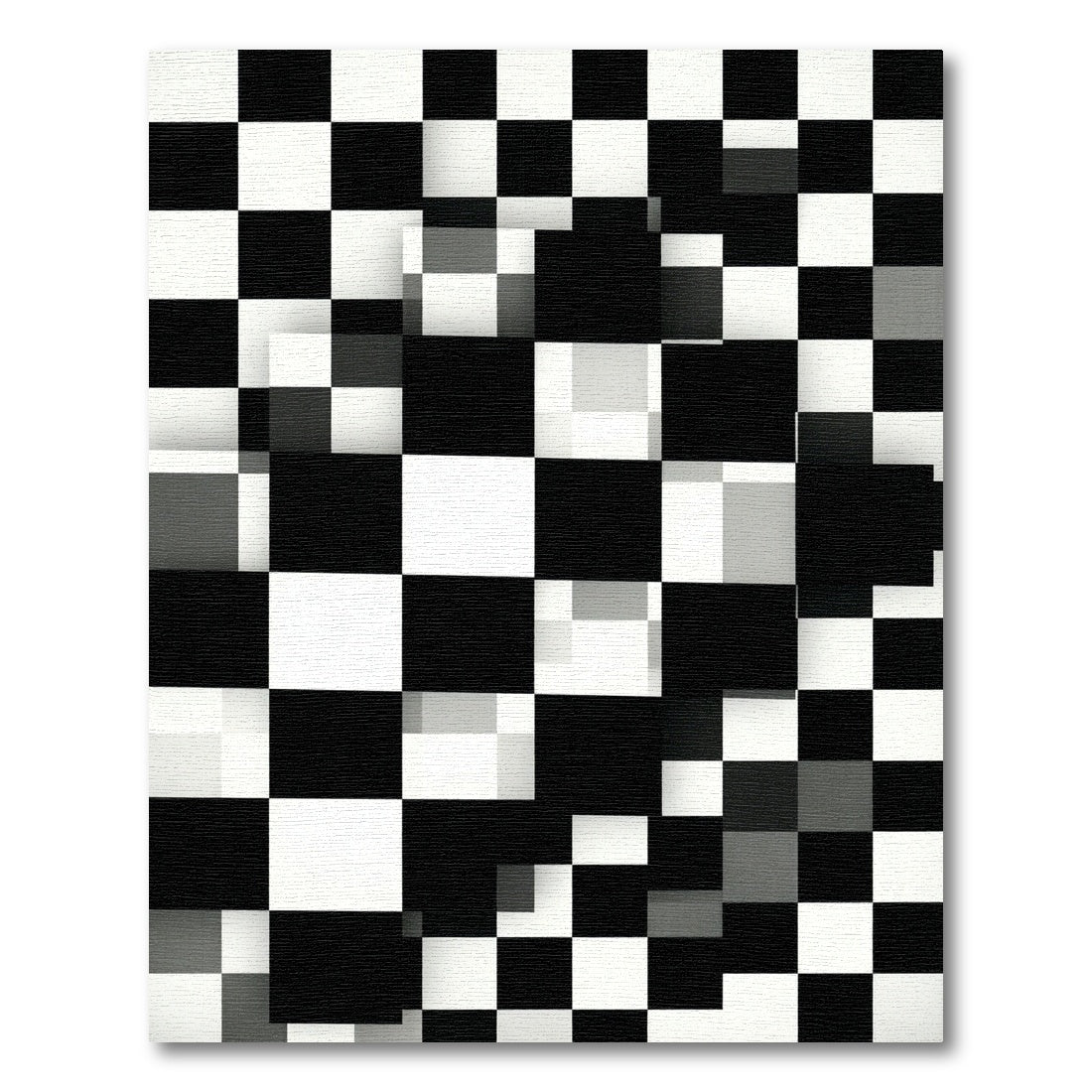 Monochromatic Illusionary Chessboard Squares Rug