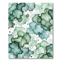 Teal Emerald Organic Ink Wash Rug