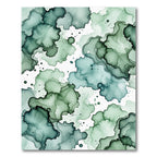 Teal Emerald Organic Ink Wash Rug