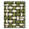 Earthy Moss Woven Textured Forest Grid Rug