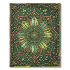 Emerald Sage Ornate Vintage Floral Medallion Rug