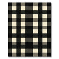 Modern Black and Cream Gingham Check Rug