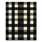 Modern Black and Cream Gingham Check Rug