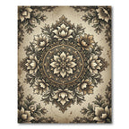 Vintage Neutral Floral Medallion Area Rug