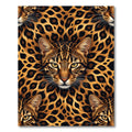 Golden Wild Cheetah Fur Animal Face Rug