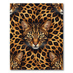 Golden Wild Cheetah Fur Animal Face Rug