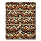 Earthy Ochre Geometric Zigzag Tribal Rug