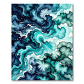 Deep Teal Abstract Watercolor Flow Rug