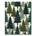 Forest Green Pine Tree Landscape Rug
