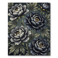 Deep Blue Peony Floral Arrangement Rug