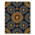 Gold and Charcoal Leopard Medallion Rug