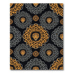 Gold and Charcoal Leopard Medallion Rug