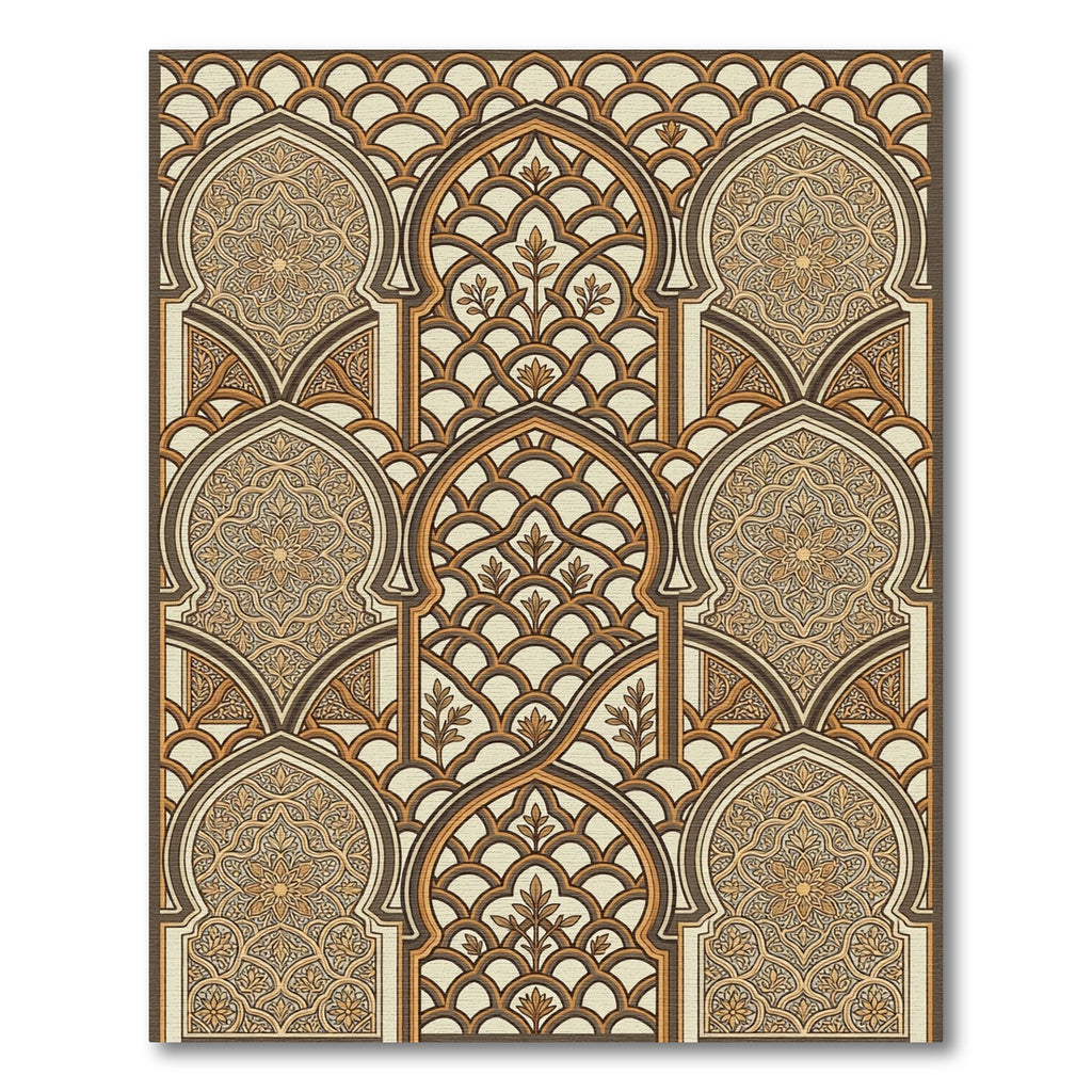 Golden Archway Geometric Ornament Rug