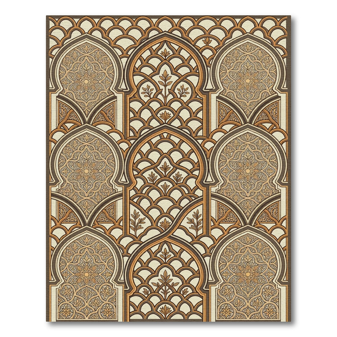 Golden Archway Geometric Ornament Rug
