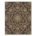 Ornate Gold Floral Mandala Rug