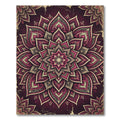 Intricate Crimson Floral Mandala Rug