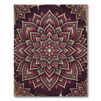 Intricate Crimson Floral Mandala Rug