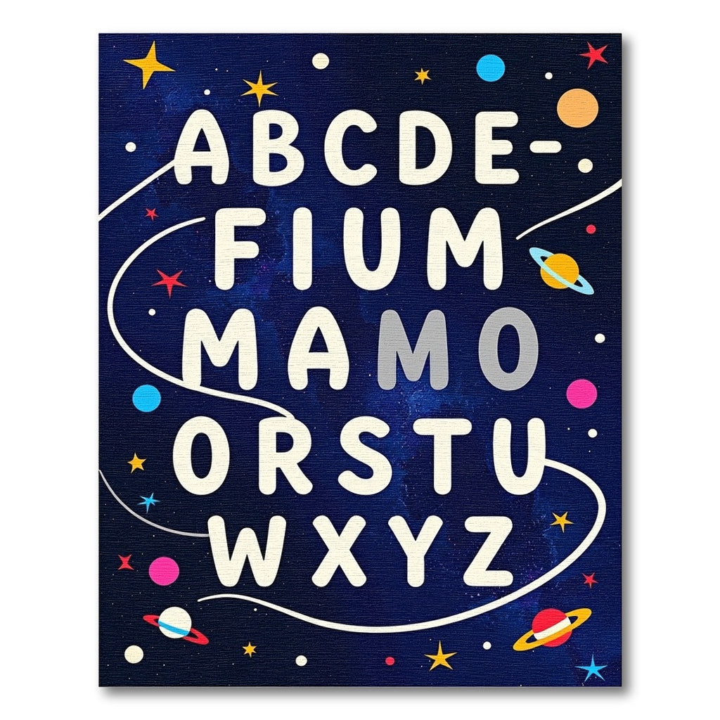 Cosmic Alphabet Galaxy Stars Rug